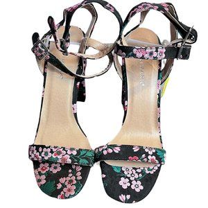 Primark Black Peep Toe Chunky Heels size 10